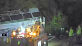 Driver hurt as SEPTA bus flips over after crashing off Blue Route