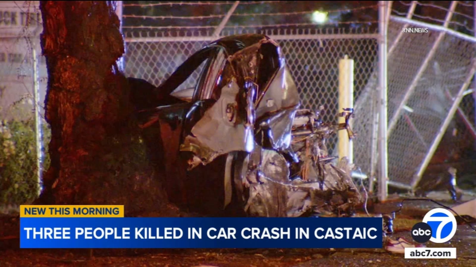 3 people killed, 1 injured in single-car crash in Castaic