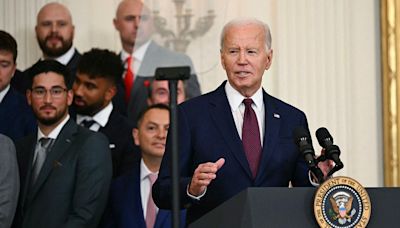 President Biden asks for direction during Rangers' World Series celebration at White House: 'What am I doing?'