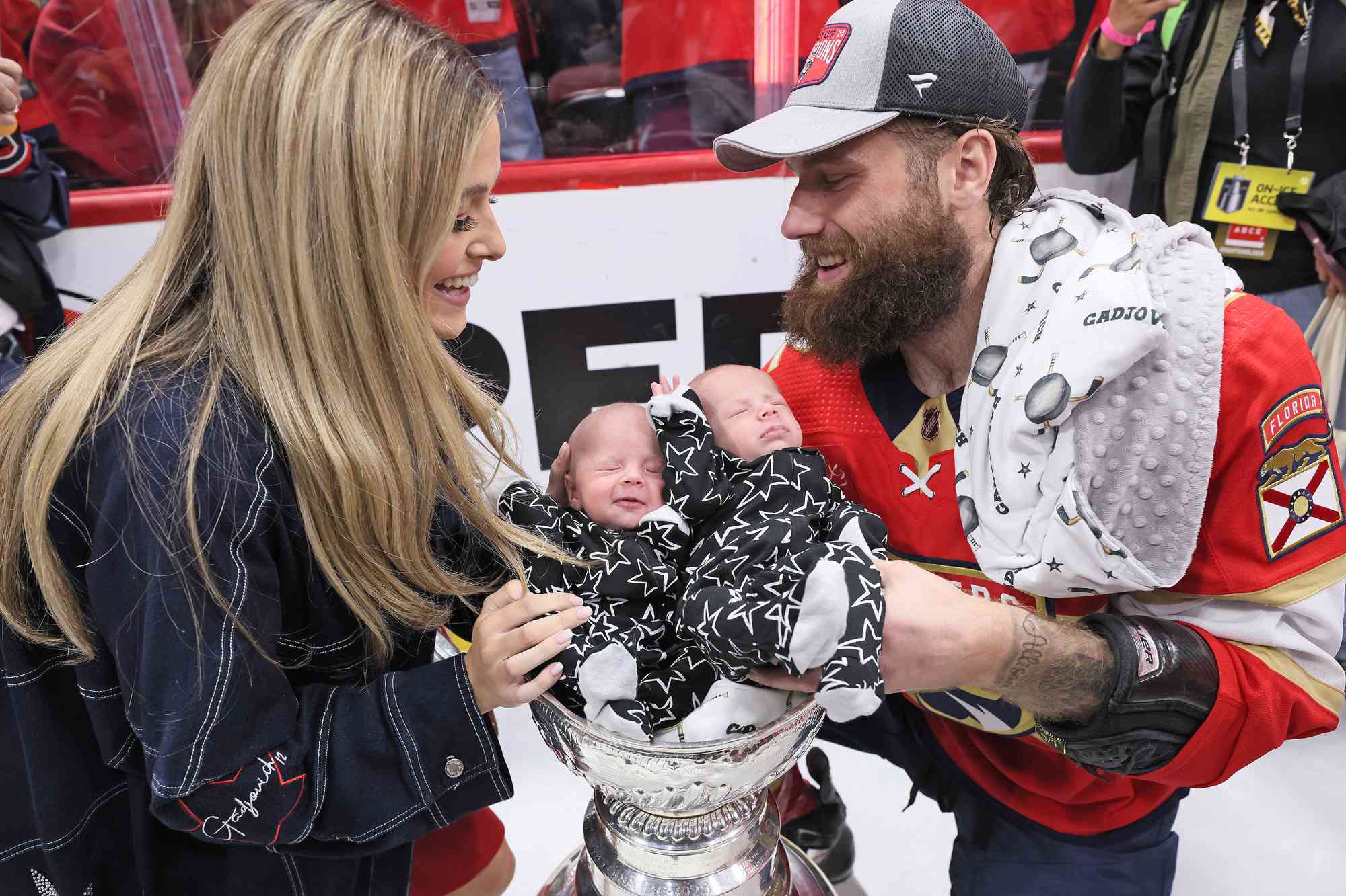 Florida Panthers' Jonah Gadjovich's Twin Babies Adorably Pose Inside the Stanley Cup After Dad Wins the Final