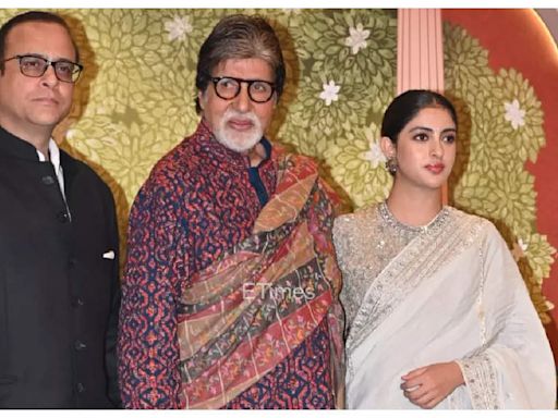 Amitabh Bachchan attends Anant Ambani and Radhika Merchant's Shubh Aashirward event with Navya Nanda and Nikhil Nanda - See photos | - Times of India