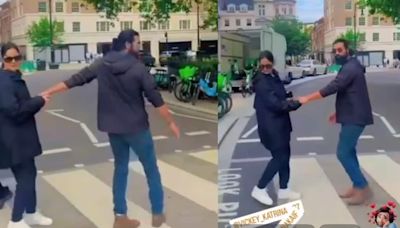 Katrina Kaif stops Vicky Kaushal as she realises they are being recorded by a fan on London streets, watch video