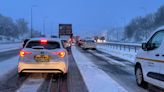 Drivers stranded for hours as snow blocks roads