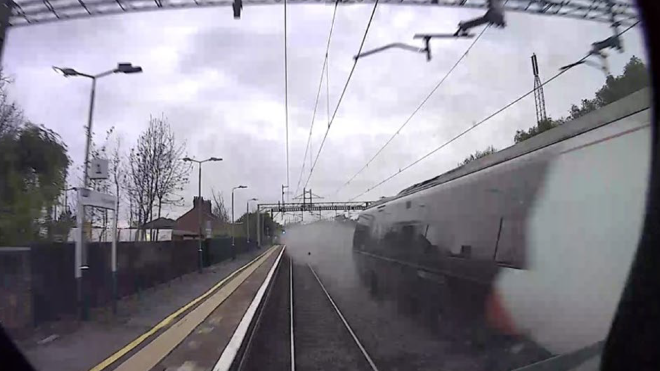 Trains damaged after equipment was left on the line