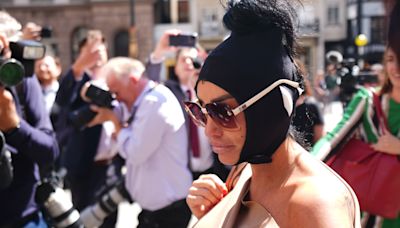 Katie Price arrives at court in London for bankruptcy hearing following arrest