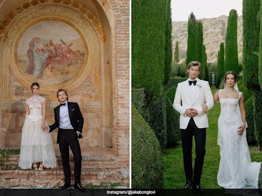 Millie Bobby Brown Wore Three Elegant White Lace Wedding Dresses To Marry Jake Bongiovi