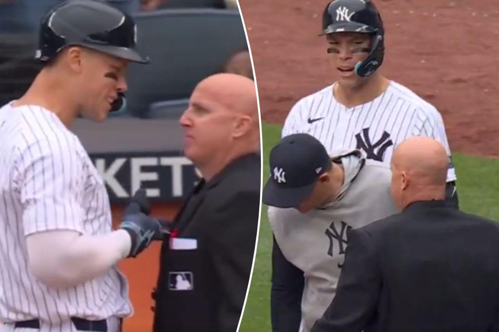 Aaron Judge gets ejected for first time in Yankees career after close call