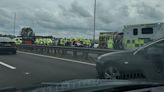 Two injured and drivers warned of delays after M8 crash