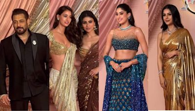 Salman Khan stuns in black, Janhvi Kapoor, Disha Patani, Mouni Roy, Shehnaz Gill, Pashmina Roshan rock shimmery outfits at Radhika-Anant Sangeet ceremony