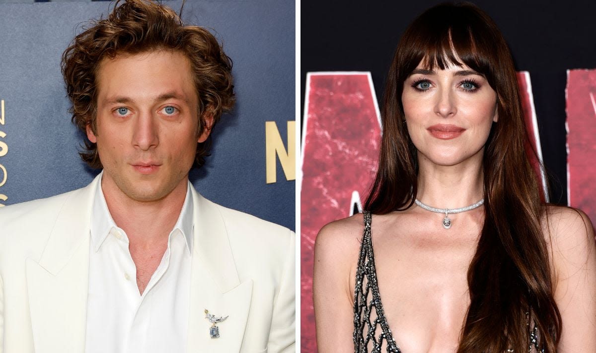 Dakota Johnson hits Malibu beach with The Bear's Jeremy Allen White as Chris Martin stays in UK