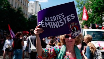 French women’s rights supporters march against far right ahead of snap polls