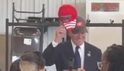 Biden captured wearing a Trump hat during 9/11 visit to Pennsylvania