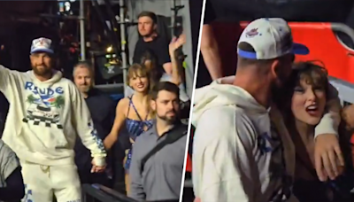 Travis Kelce plants sweet kiss on Taylor Swift at Amsterdam ‘Eras Tour’ stop