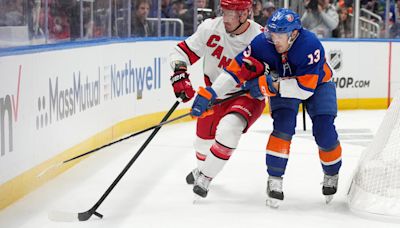 Brent Burns, Dmitry Orlov help Hurricanes hold on to beat Islanders for 3-0 series lead