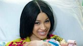 Cardi B welcomes third child as she cradles newborn in sweet hospital photos