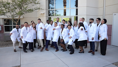 Future doctors presented with white coats as their Las Vegas residencies begin