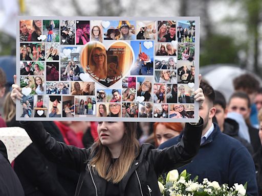 Final loving texts of teenage couple killed in crash read to funeral mourners