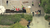 Demonstrators building new barricaded encampment at UCLA