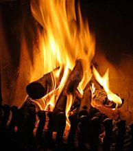 Open fire place stock image. Image of glow, background - 12042639