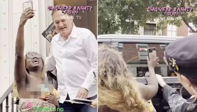 Ativista faz protesto com topless contra Quentin Tarantino em Nova York