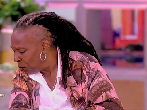 'The View' co-host Whoopi Goldberg spits after saying Trump's name to audience's delight