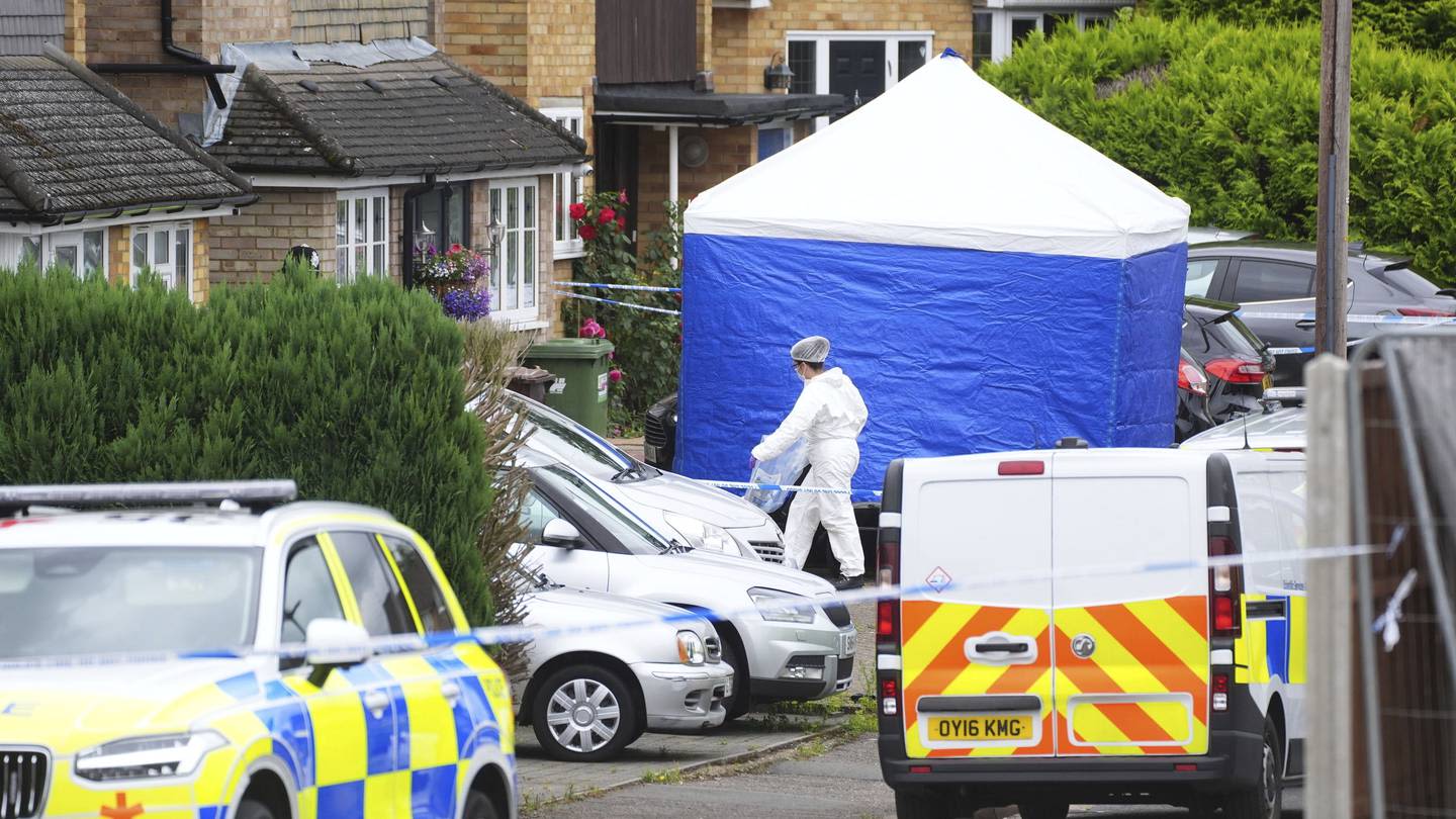 UK police are searching for a man with a crossbow after family of BBC radio commentator killed