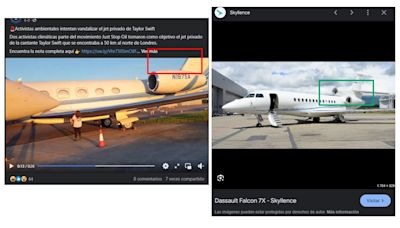 El jet privado de Taylor Swift no es uno de los aviones pintados por activistas climáticos en Stansted
