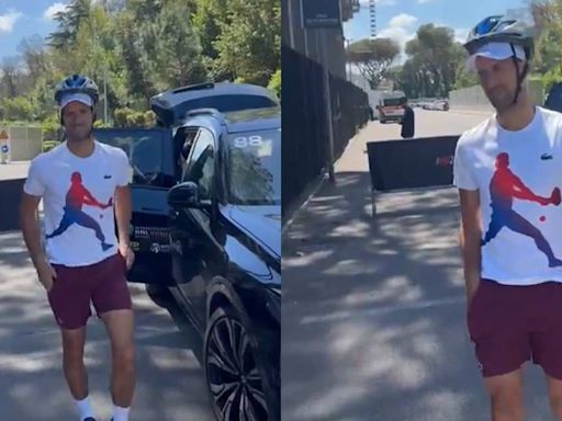 Djokovic reaccionó tras accidental ‘botellazo’; ¡llegó con casco!