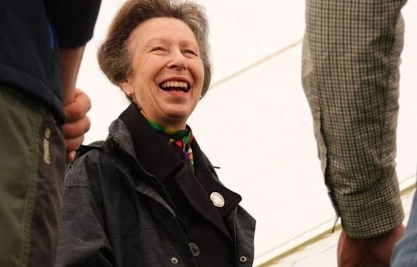 Princess Anne roars with laughter as she attends International Sheep Dog Trials