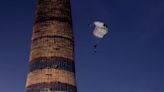 Watch: ‘World’s first base jump’ from huge 200ft bonfire