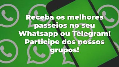 Passeio com desconto e sem perrengue? Participe dos nossos grupos no Whatsapp ou Telegram!