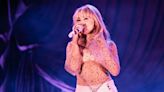 Sabrina Carpenter Gets Cheeky on Tour in a Micro-Mini Skirt and See-Through Top