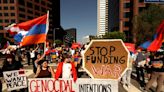 Local Armenians protest U.S. assistance to Azerbaijan's military forces