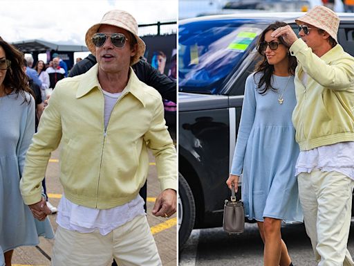 Brad Pitt steps out with girlfriend Ines de Ramon at British Grand Prix