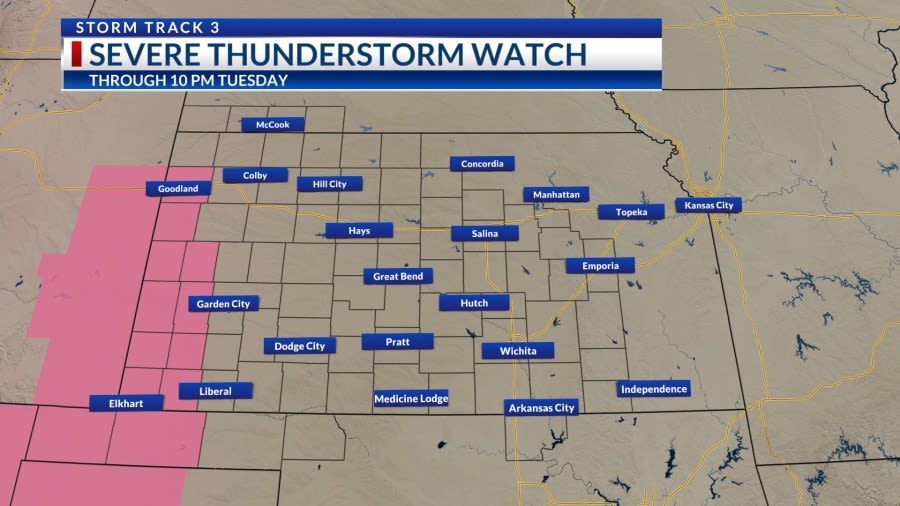 Storm reports: Severe thunderstorm watch issued for several western Kansas counties