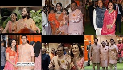 Mukesh Ambani poses with grand kids, Anant- Radhika arrive on Vantara themed rath, Anil- Tina Ambani grace Mameru celebrations at Antilia