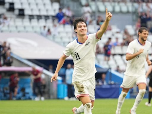 Former Union midfielder Paxten Aaronson scores vs. New Zealand in 2024 Olympics