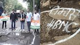 Mumbai: Youth Congress Launches Campaign Painting Potholes As ‘BMC Vikas’