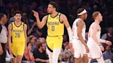 Pacers guard Tyrese Haliburton uses a fan for motivation during big Game 7 win over New York Knicks