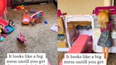 Mother applauded for her ‘beautiful’ response to daughter’s messy toys