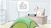 Editorial cartoon: The college tent