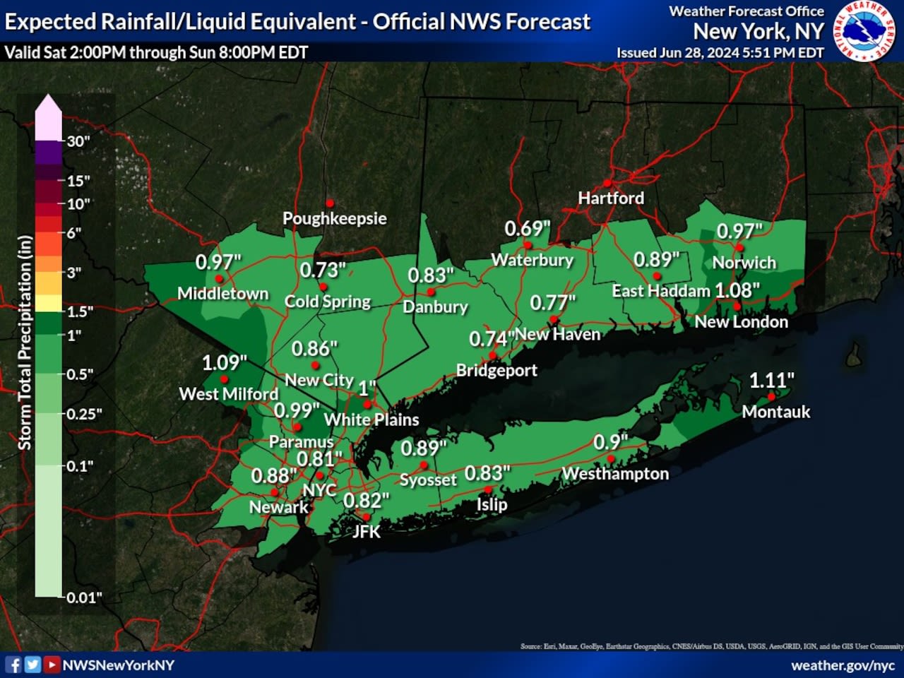 NYC forecast: Bad weather rolling in for weekend