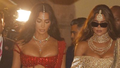 Kim Kardashian Wears Red Lehenga to Anant Ambani and Radhika Merchant Wedding