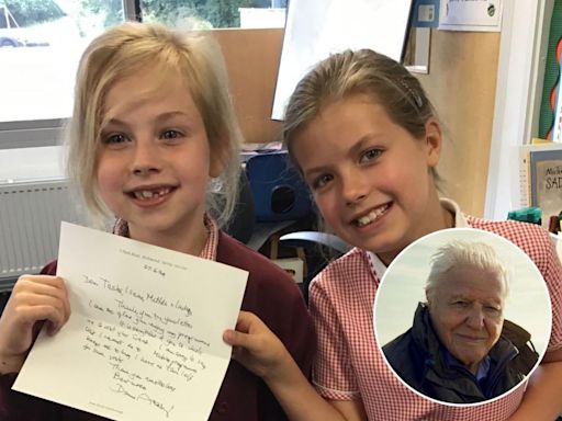 Schoolgirls receive letter from Sir David Attenborough