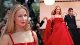 Jennifer Lawrence stuns at Cannes Film Festival in red Dior gown - and flip-flops
