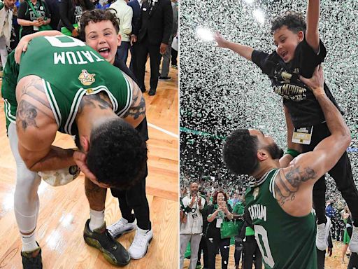 Jayson Tatum's Son Deuce Runs onto Court to Hug Dad After Celtics Win 2024 NBA Finals