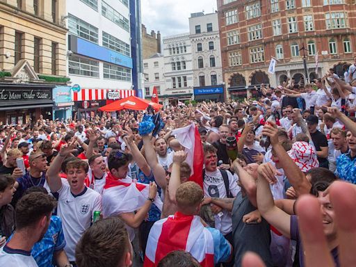 England fans get Euros party started as huge crowds pile into London