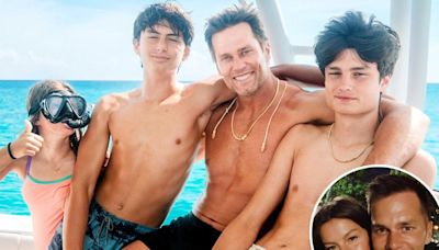 Shirtless Tom Brady celebrates Father’s Day with his 3 kids