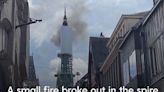 Fire breaks out in the spire of medieval cathedral in French city of Rouen