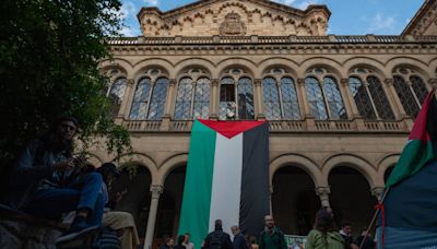 Barricadas y protestas en la Universidad de Barcelona en apoyo a Palestina